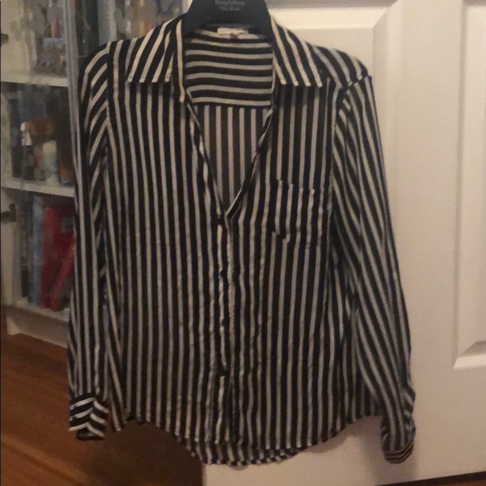 Black and white button down